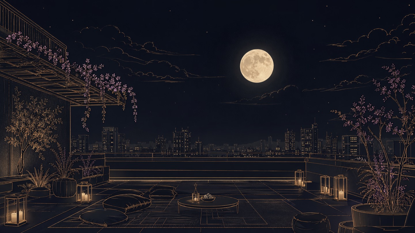 SomRatri moonlit gathering artwork
